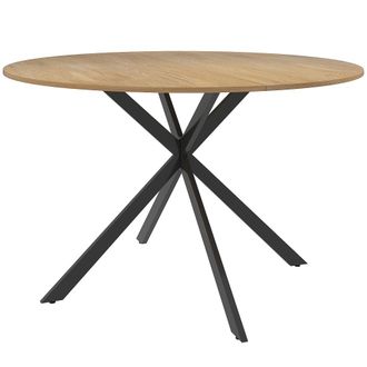 HOMCOM Mesa de comedor 120x120x75 cm roble