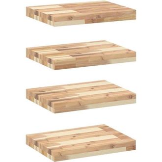 vidaXL Estantes Flotantes 4 Uds Madera Acacia Sin Tratar 40x30x4 Cm Vidaxl