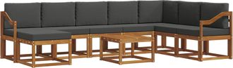 vidaXL Conjunto De Sof&aacute;s De Exterior 9 Uds. Natural Y Antracita Vidaxl