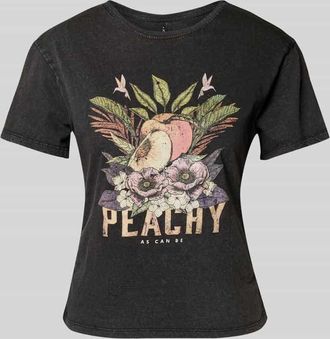 Only Regular Fit T-Shirt aus reiner Baumwolle Modell LUCY LIFE in Black, Gr&ouml;&szlig;e M