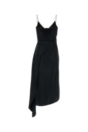 Moschino Womens Black Satin Dress Nero Exterior: Acetate Silk Abiti