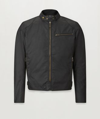 Belstaff Ariel Motorcycle Jacket Mens Waxed Cotton Black Size 3XL