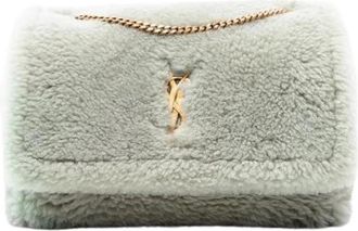 Saint Laurent Pre-owned Reversible Fur and Suede Shoulder Bag - Dames - Vintage Schoudertas - Grijs - ONE Size - Su&egrave;de - Vintage