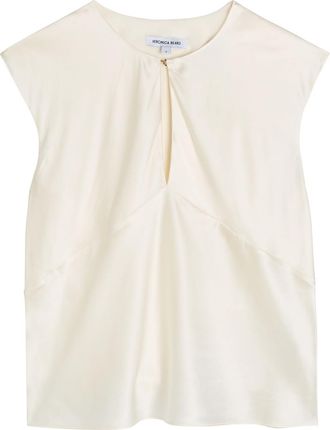 Veronica Beard Sparrow Silk-blend top - Off White - 12 (UK16 / XL)