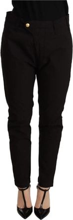 Cycle Zwarte Baggy Broek met Ritssluiting - Dames - Slim Fit Jeans - Zwart - W27 - Katoen - Jeans