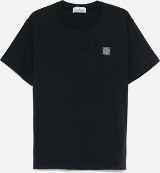 Stone Island Mens Compass Patch Cotton T-Shirt Navy - Size: 38