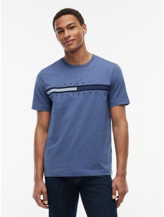 Tommy Hilfiger Mens Tonal Flag Logo T-Shirt - Faded Indigo Heather - XXXL