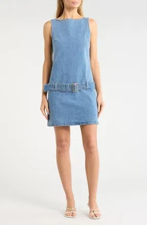 Habitual Belted Denim Minidress in Cove at Nordstrom Rack, Size X-Large