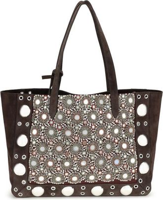 Valentino Garavani Bruine Kalfskleren Bos Taurus Schoudertas