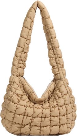 Generic Handbag Womens Shoulder Bag Cloud Pleated Large Capacity Crossbody Bag(khaki,A)