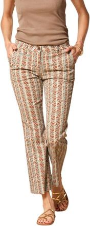 Mason's Chino Broek met Geometrische Print Slim Fit - Dames - Wijde Broeken - Veelkleurig - M - Katoen - Broeken