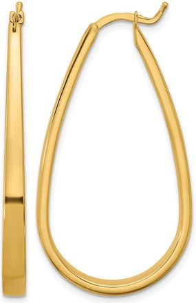 Diamond2Deal 14K Yellow Gold Polished 3.9mm Oval Shape Hoop Earrings