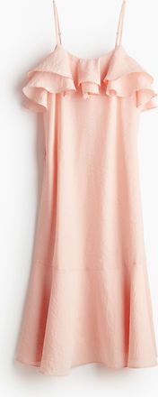 H&M Trägerkleid mit Volants - Pink