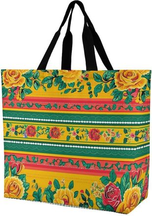 Generic Indian Pakistani Truck Art Tote Bag Reusable Grocery Shopping Bags Large Travel One Shoulder Handbag for Picnic Work