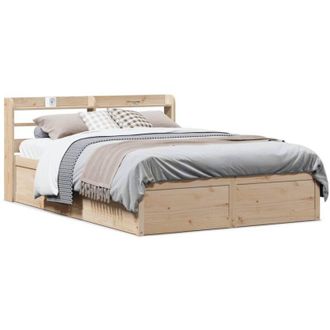 vidaXL Vidaxl - Estructura De Cama Con Cabecero Madera Maciza Pino 140x200 Cm