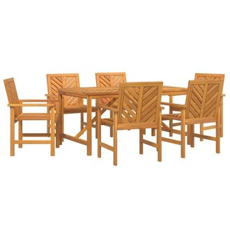 Berkfield Home 6 Piece Garden Dining Set Solid Wood Acacia in Brown