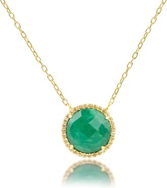 MAX + STONE 18k Gold Over Sterling Silver 3.2 Ct. 10x10mm Round Gemstone Necklace