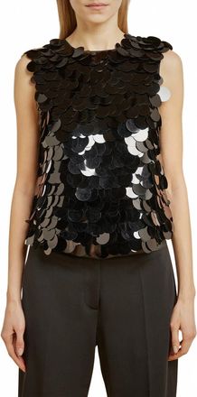 Liviana Conti Macro Sequin Top In Black