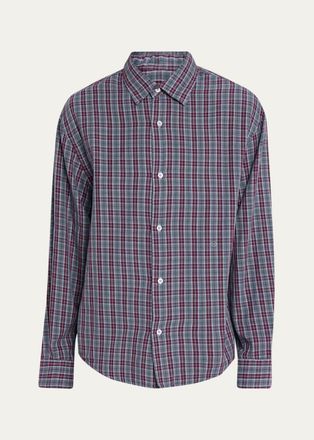 Massimo Alba Mens Plaid Cotton Button-Front Shirt