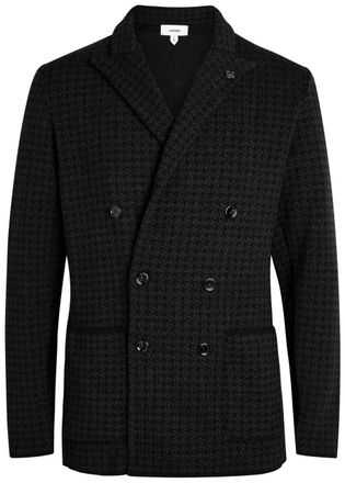 Lardini Houndstooth Wool Cardigan - Black - Xxl