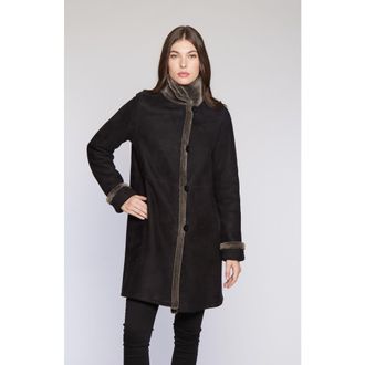 Blue Duck Spanish Merino Shearling Coat in Black Snow at Nordstrom, Size X-Large