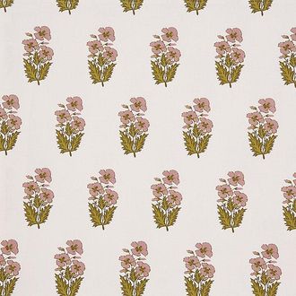 Ballard Designs Leila Block Print Drapery Panel - Woodrose, 50W x 120L - Ballard Designs