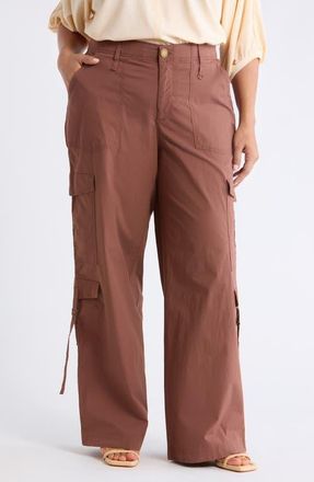 Wit & Wisdom Skyrise High Rise Wide Leg Pants in Mocha at Nordstrom, Size 16W