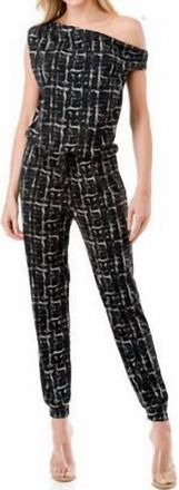 Ariella Classic Jumpsuit In Black/tan