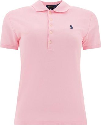 Polo Ralph Lauren Polo Shirts, female, Pink, S, Slim Fit Stretch Polo Shirt