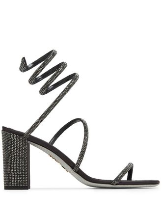 Rene Caovilla Cleo crystal-embellished sandals - Black