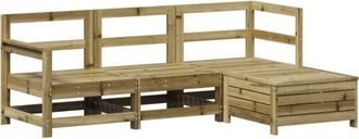 vidaXL Juego De Sof&aacute;s De Jard&iacute;n 4 Pzas Madera De Pino Impregnada Vidaxl