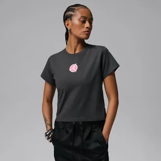 Nike Jordan Womens Jordan Brooklyn Graphic T-Shirt in Grey | IR0778-060