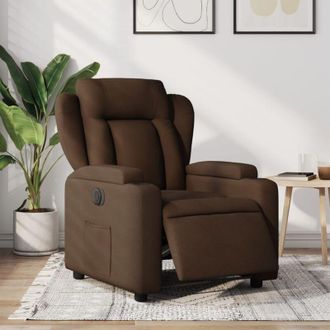 vidaXL Poltrona Elettrica Reclinabile Marrone in Tessuto - Vidaxl