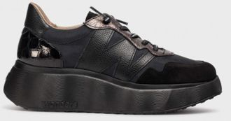 Wonders Womens Roma Leather Sneakers In Black