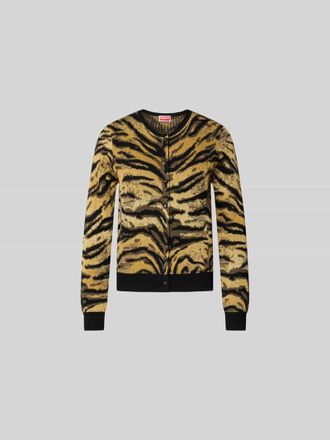 Kenzo Strickjacke mit Viskose- und Woll-Anteil in Hellbraun, Gr&ouml;&szlig;e L