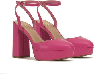 Vince Camuto Patrissya Pumps Womens Pink Ankle Strap Block Heel JOBB1060