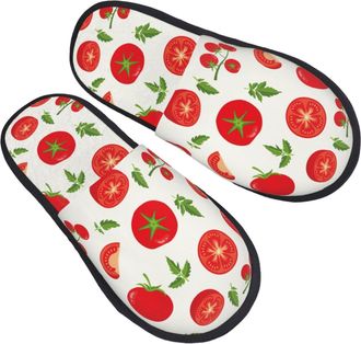 Generic Women Men House Slippers Fresh Red Tomato Cotton Slippers Adults Casual Man Shoes, For Hotel, Travel, Indoor Outdoor, M