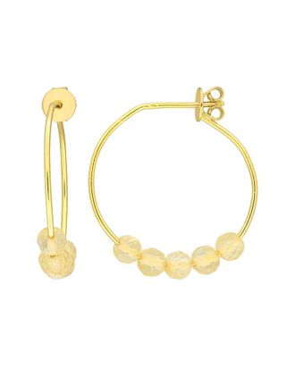 Rina Limor Silver 0.90 Ct. Tw. Citrine Hoop Earrings