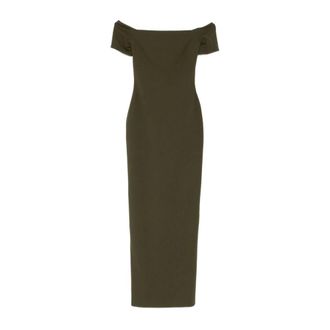 Solace London Off-the-Shoulder Sheath Dress - female - Solace London - Gowns - Green - XS - Dresses