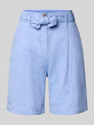 Christian Berg Loose Fit Bermudas aus Leinen-Baumwoll-Mix in Blau Melange, Gr&ouml;&szlig;e 48