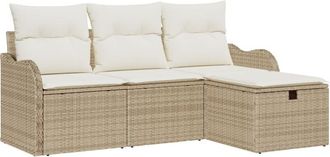 vidaXL Vidaxl - Garden Sofa Set 4 pcs Beige and cream 176 x 117 x 85 cm
