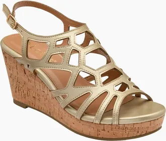Lotus Womens Rhi Womens Wedge Sandals - Gold Synth - Size: 5