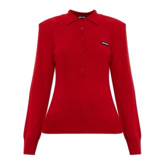 Rotate Polo in lana a maniche lunghe - - Knitwear - Donna - Rosso - S