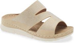 Eddie Marc Randa Slide Sandal in Beige at Nordstrom Rack, Size 11