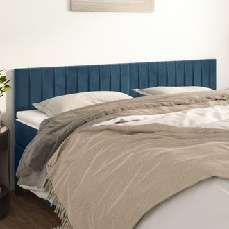 vidaXL Cabeceros 2 Unidades De Terciopelo Azul Oscuro 100x5x78/88 Cm Vidaxl