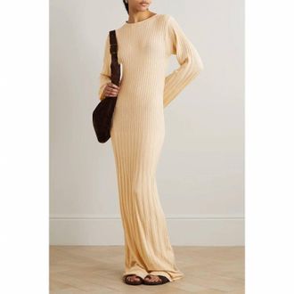 Faithfull The Brand Serafia Maxi Dress In Beige