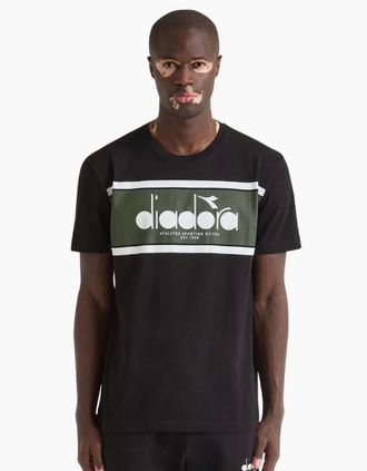 Diadora Mens Diadora Green Rifle SS Logo T-Shirt - Black - Size: 44