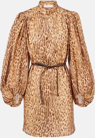 Zimmermann Tunica Cascadian in lino con stampa leopardata