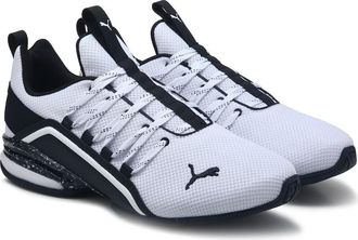 Puma Mens Puma Axelion Cyber City 310321-01 Sneaker Men White Black Low Top Training Shoes