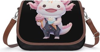 Generic Axolotl Ice Cream Crossbody Bags for Women Shoulder Messenger Bag Purse Handbags